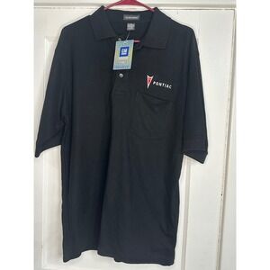 PONTIAC ARROWHEAD textured black Polo by GM size Medium NWT‎